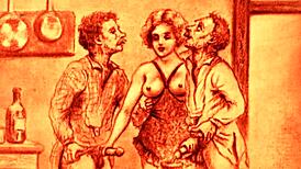 Vintage erotic art captivates with retro anime charm