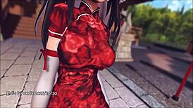 Reim explores touhou adventures in pinkcat hentai.