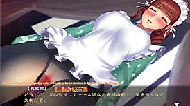 Beautiful Asian crossdresser in hot action in Maid-san to boin game hozuki