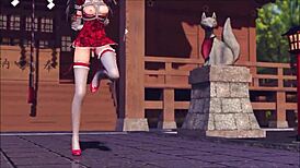 Reim explores touhou adventures in pinkcat hentai.