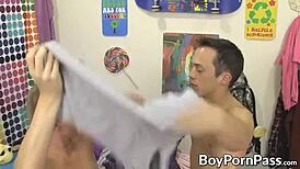 Young guys kissing