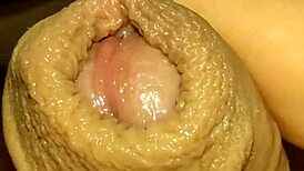 close-up pov shows a guy jerking off intensely