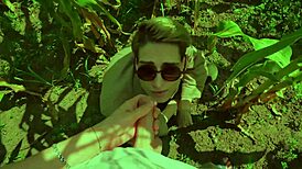 Helping a twink friend with intimate cornfield moments