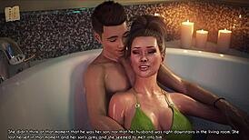 Заварена майка и жена се отпускат заедно в гореща аниме сцена с хентай вибрации