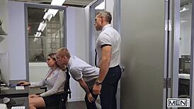 theo brady spills coffee on co-worker to get alex mecum alone 😏