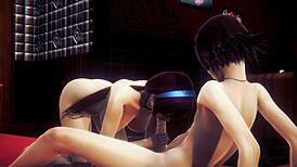 Evangelion Hentai Mari Cums Hard on Face and Pussy