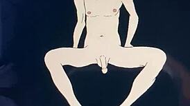 in this anime hentai, the babe stares at his huge penis while cartoon fuckin