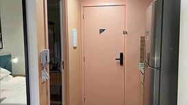 The building technician masturbates with big cock