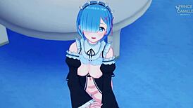 innocent rem turns into a naughty maid in re zero
