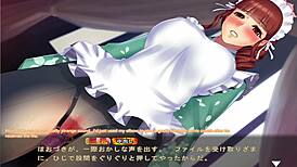 Beautiful Asian crossdresser in hot action in Maid-san to boin game hozuki