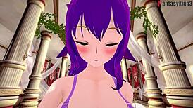 Scathach and skadi having sex on throne