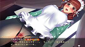 Beautiful Asian crossdresser in hot action in Maid-san to boin game hozuki
