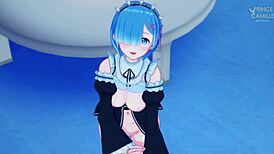 innocent rem turns into a naughty maid in re zero