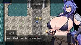 Horny adventurer Karen gets aroused by a man's stinky smell in the anime hentai