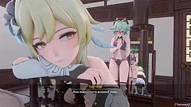 Zakačio sam se za Pinksama noć u Mondstadtu sa divljom 3D futanari lezbejskom akcijom