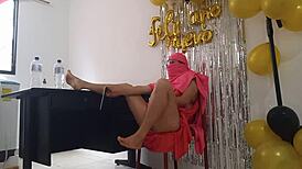 Indian Woman Celebrates Birthday with Dry Dark Vagina in Homemade Interview