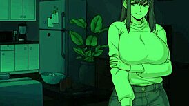 Chloe ser Amy onanere, hmm, runker futa-kuken hennes også