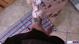 hey, kat dior is having some quality time with her stepson, riding him cowgirl style and blowing him