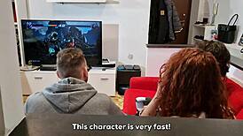 Stepsister Fucks Brother’s Best Friend Hard, Squirts at 10:35. Videogames Ignored in Doggy Action!