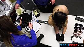 shoplifter violet caught in burglar costume at mall, oops