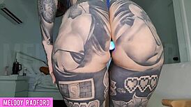 milf tries micro bikini with vibrating anal butt plug! huge curves shake