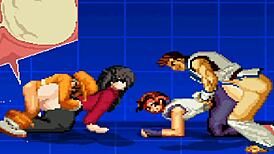 Yuri and Rin get wild in raw anime hentai action.