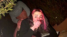 The Shining XXX Vlog captures a wild public creampie. Emo slut submits outdoors.