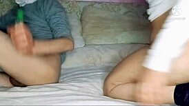 Arab couple reaches hard orgasm with cum inside pussy