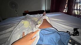 University exhaustion leads me to masturbate my wet tight pussy solo