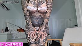 milf tries micro bikini with vibrating anal butt plug! huge curves shake