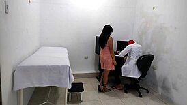 In USA hospital perverted OLD doctor in uniform MASTURBATES after treating sexy YOUNG Latina patient