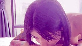 my hot best frend gave blowjob by windo, cum in mouth