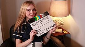 Gorgeous Nurse Harding Toys with Sperm Sample in Public Play