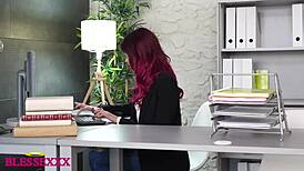 Incredible fuck with an office secretary featuring teen 18+ tits and monster cock