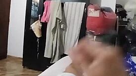 sucking neighbor's cock secretly, scared husband finds out