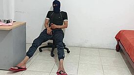 stepsister’s teasing gets me hard for solo cock stroking