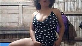 Latina Mother-In-Law Masturbates For Stepson