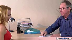 cute blonde rebecca gets a math lesson from old nasty teacher