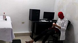 In USA hospital perverted OLD doctor in uniform MASTURBATES after treating sexy YOUNG Latina patient