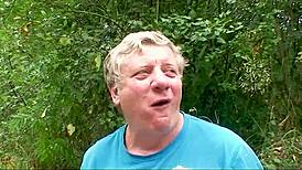 Grandparents discover nymphomaniac nymph at picnic for passionate oral, blowjob, and handjob sex