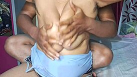 Hot Indian Desi Bhabhi Gets Big Boobs Oil Massage, Oh Yes!