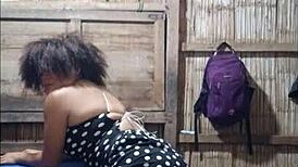 Latina Mother-In-Law Masturbates For Stepson