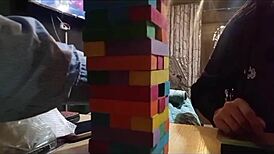 made my friend climb stairs, saw her thong, then filled her room with cum after lunch