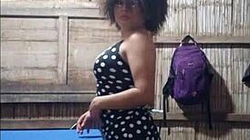 Latina Mother-In-Law Masturbates For Stepson