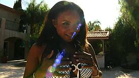 Hot lesbians with firm tits tongue wet pussy in steamy session