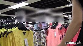 The czech teen was tempted in the mall and rode the cock in pov