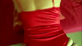 French Amateur In Red Satin Body Suit Bent Over For Pussy Fucking And Dirty Talk