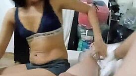 sucking neighbor's cock secretly, scared husband finds out