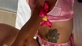 Blue-eyed Latina Heaven gives blowjob and gets fucked hard for first time