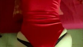 French Amateur In Red Satin Body Suit Bent Over For Pussy Fucking And Dirty Talk